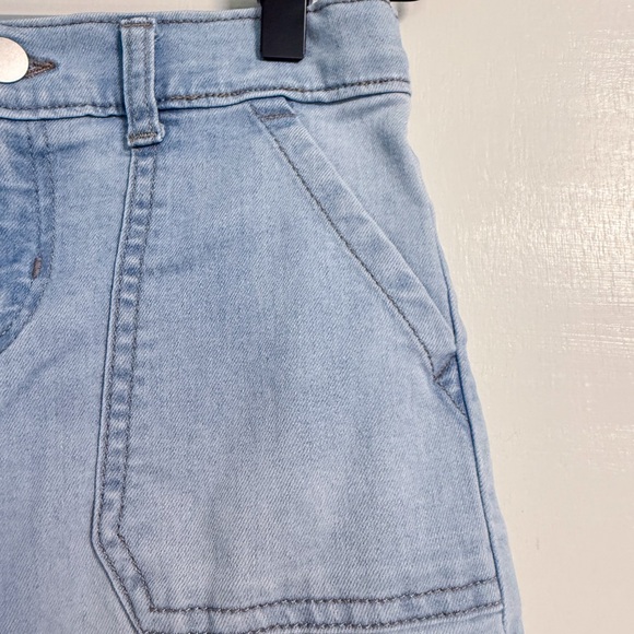 Wonder Nation Girls Blue Straight Leg Cargo Jeans Size 8 Adjustable Kids Denim - Picture 4 of 16